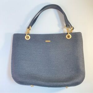 Eric Javits New York Black Woven Shoulder Bag